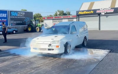 What looks to be an ordinary delivery van is fastest front-wheel-drive Ford in the world