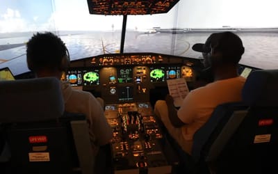 Men who love using flight simulators put to the ultimate test as they see if they can fly a real Airbus
