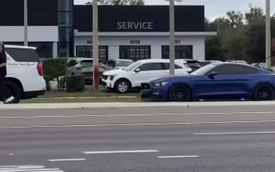 What looks like a normal Mustang is actually an unmarked Florida cop car that can pull you over from any direction