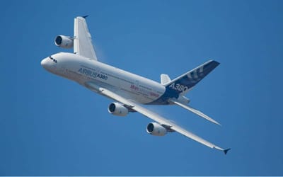 World’s largest and most spacious passenger aircraft next to a regular jet shows its true size