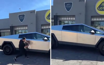 Elon Musk shares video of Cybertruck baseball bat test to prove it’s ‘bullet-tough’