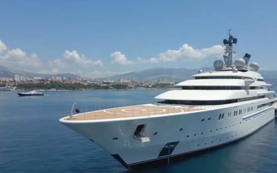 Abu Dhabi prince's 479-foot $450M superyacht goes to refuel and dwarfs absolutely everything around it