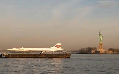 Concorde jet floated down the Hudson River after seven-month restoration