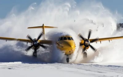 Plane spotted doing snow drifts and donuts in mind-blowing viral video