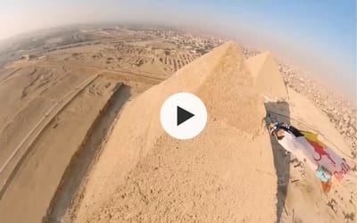 Man undertakes wingsuit dive at unprecedented proximity to Giza’s Pyramids