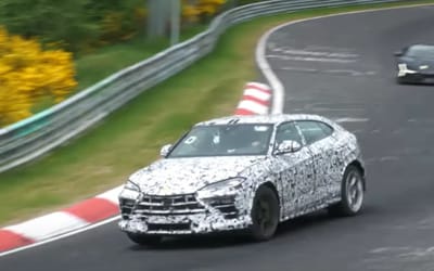 New 2026 Lamborghini Urus SE Performante prototype spotted tackling the Nürburgring, raising questions