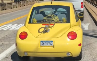 This yellow 'smile bug' spotted on TikTok is the happiest car on the internet right now