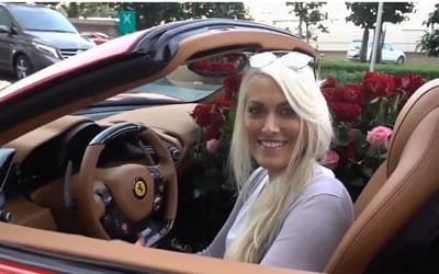 Supercar Blondie said she was the ‘luckiest person in the world’ after she was gifted a Ferrari on Valentine’s Day