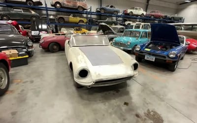 Whole collection of valuable rare sports cars waiting to be restored discovered in a Michigan shed