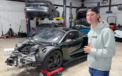 YouTubers bought an ultra-rare one-of-one McLaren Senna that’d been wrecked and set to work rebuilding it