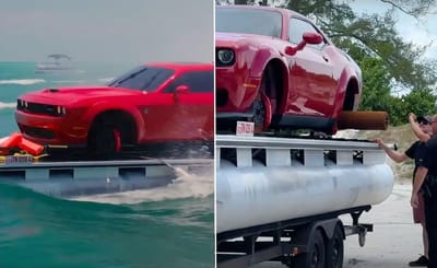 This 700hp Dodge Hellcat boat is the ultimate luxury toy for the rich and crazy