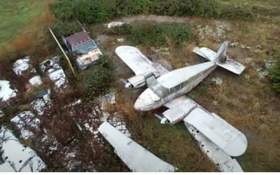 Abandoned aircraft graveyard in Delaware full of vintage planes, with some still in perfect condition