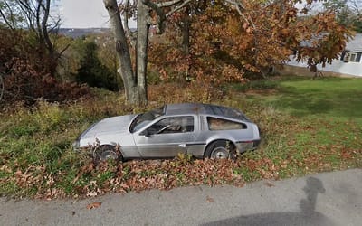 Abandoned DeLorean found on Google Maps in West Virginia cryptically parked on side of residential street