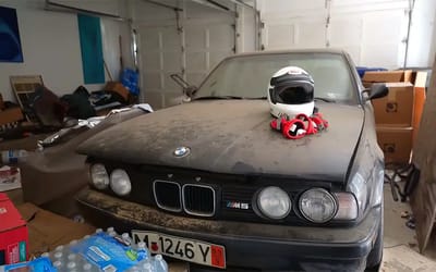 Coveted classic BMW E34 M5 found abandoned in a $1.5 million mansion’s garage