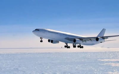 Unbelievable footage shows pilot becoming the first to land an Airbus A340 in Antarctica