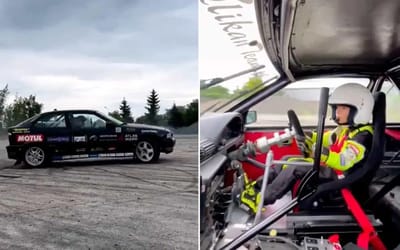 Boy, 8, drifts BMW E36 like an absolute boss