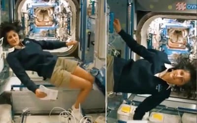 Astronaut shows how she goes to sleep in space