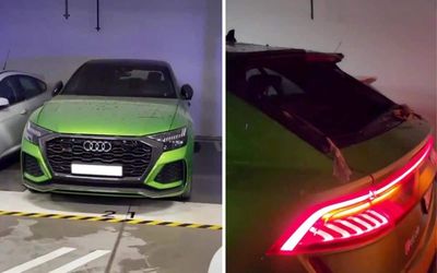 Audi RS Q8 is destroyed after filling with SEWAGE from burst pipe