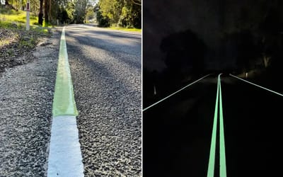 Australia is trialing glow-in-the-dark lines on the roads to improve safety at night