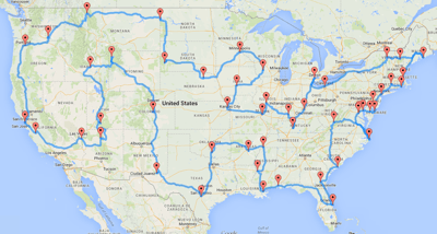 Data scientist reveals optimal road trip across the US with goal to find most efficient route and it's eye-opening to see