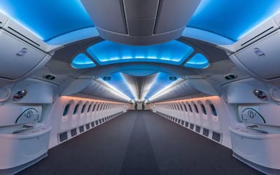 Rare look inside a Boeing 787 Dreamliner before seats are installed