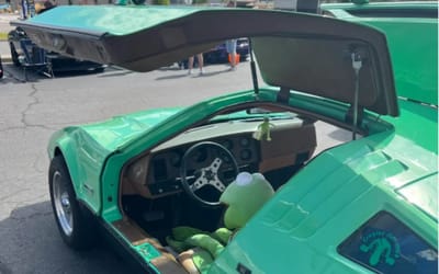 A rare Canadian Bricklin SV-1 was spotted at a 'Cars & Coffee' in Utah with its original safety green