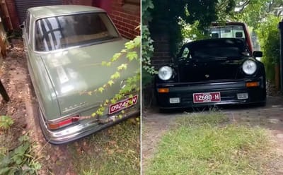 Mind-boggling car graveyard hidden behind this home includes a $300k Porsche Speedster