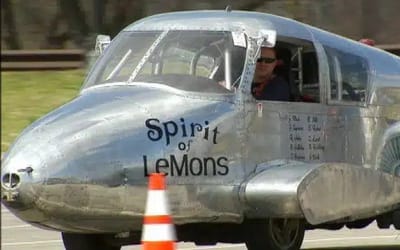 Imagine being on the highway and seeing this 1956 Cessna airplane that’s now a car