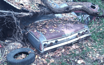 Abandoned ’61 Impala crushed by a roof goes online in search of a savior