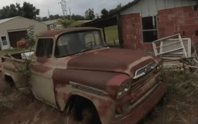 Man discovers shocking engine surprise on 1959 Chevy pickup parked for 30 years