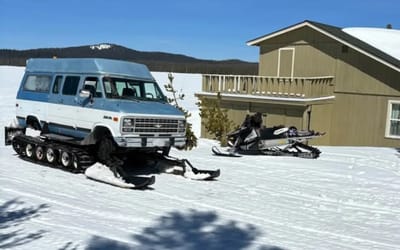 Someone in Oregon has turned a Chevrolet G20 van into a snowmobile and now wants to sell it