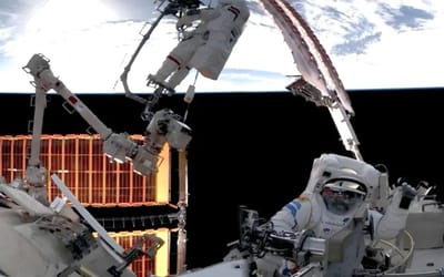 Chinese astronauts had to climb outside the space station to inspect a cracked window caused by debris