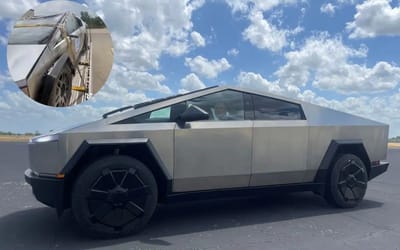 Cybertruck looks almost unscathed after rolling over in crash test