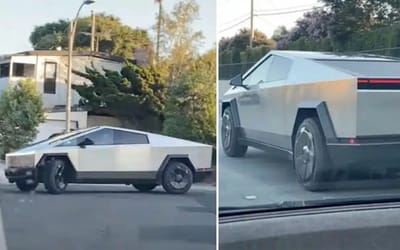 Watch Tesla Cybertruck make extraordinarily tight turn while showing off four-wheel steering