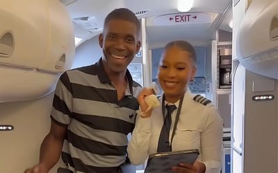 Daughter gives dad huge surprise by revealing she’s the pilot for his flight