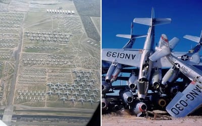 World’s largest aircraft boneyard spans more than 2,600 acres and has over 4,000 planes