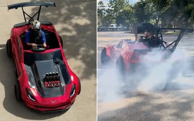 Powerful little Corvette built using the shell of a children’s bed