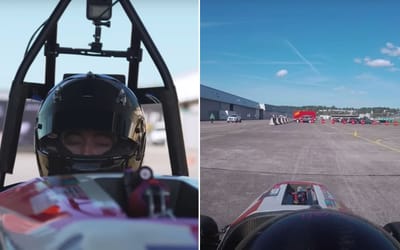 POV of what drivers see when going from 0-100km/h in less than a second is remarkable