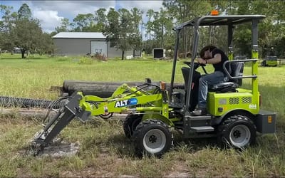 Florida man bought a container full of construction gear from China and when he opened it he found two mini electric payloaders