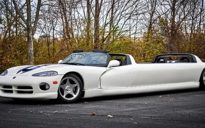 The question is, what would you do with this 10 seater V8 Dodge Viper limo?