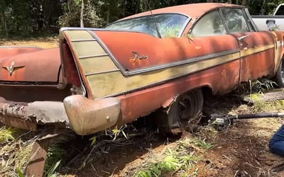 Long forgotten Plymouth Fury from 1957 received heroic rescue after 40 years in a field