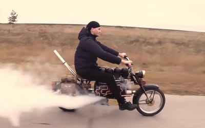Man’s homemade steam-powered motorbike will reach 60kph