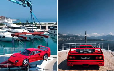 People are wondering why there’s a Ferrari F40 on the deck of a yacht in Monaco