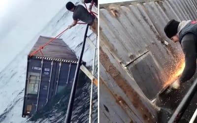 Fishermen find container floating in sea and open it up to find most unbelievable cargo