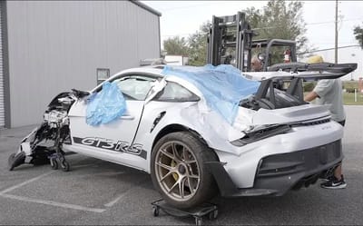 Man who bought viral flooded Porsche GT3RS for $130k attempts to start the engine but makes a ‘stupid mistake’