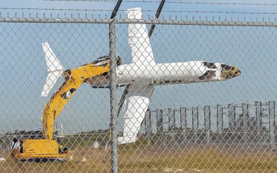 Florida airport worker has some fun by giving Learjet one last flight before it's scrapped for good