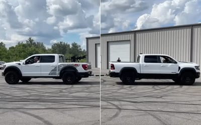 Ford Raptor R goes up against Ram TRX in heavyweight tug-of-war