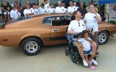 Friends fulfilled man’s dream by restoring his Ford Mustang Mach 1 after ALS diagnosis.