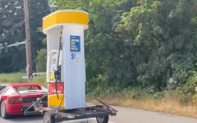 Man has perfect solution to not wanting to go the gas station, just become one