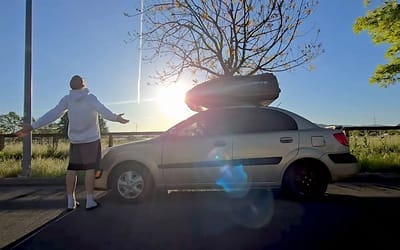 Guy has adapted his car so he can live in it while he saves money to buy a tiny home